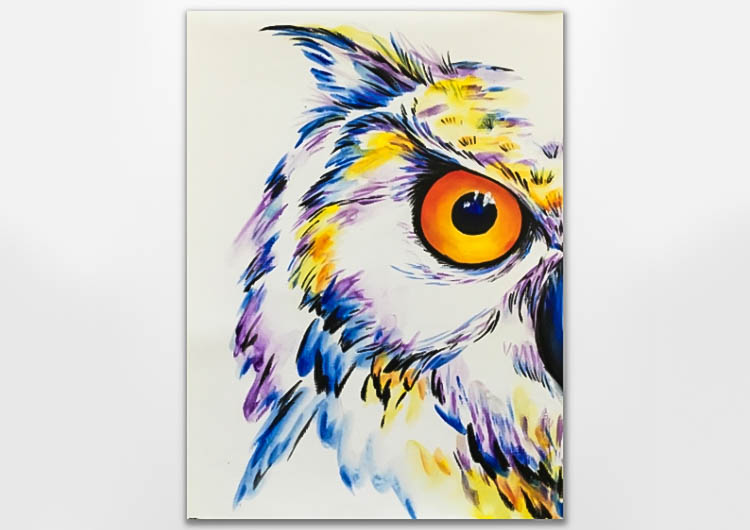 Paint Nite White Horned Owl Painting Classes Washington DC